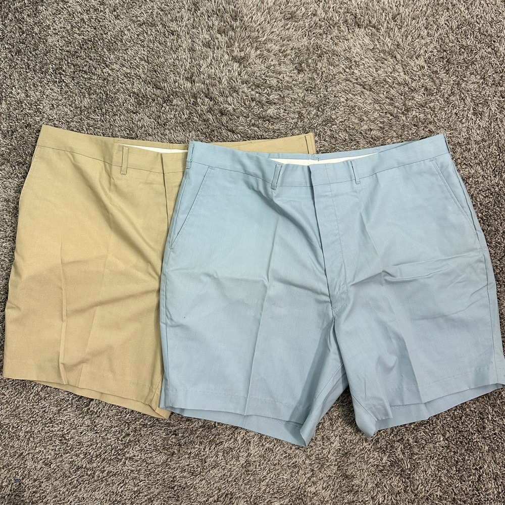 Vintage Mens Chino Shorts Lot 2 Piece NWT Harris Casuals Size 42 (40x6) Preppy